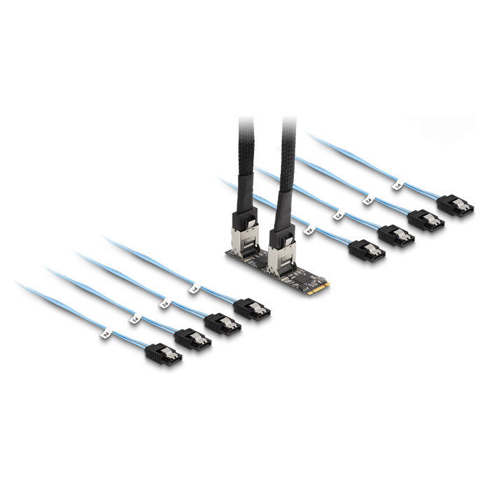 DeLOCK Convertidor M.2 2280 clave B+M macho a 8 x SATA DeLOCK Convertidor M.2 2280 clave B+M macho a 8 x SATA