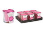 Acorde Portavela Taco Vela Orquidea 10 cm x 10 cm x 10 cm Rosa (Set de 6)