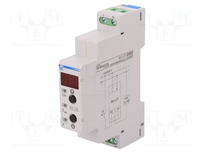 NOVATEK ELECTRO RN-119 Relé de monitorización de tensión 230VAC NOVATEK ELECTRO RN-119 Relé de monitorización de tensión 230VAC