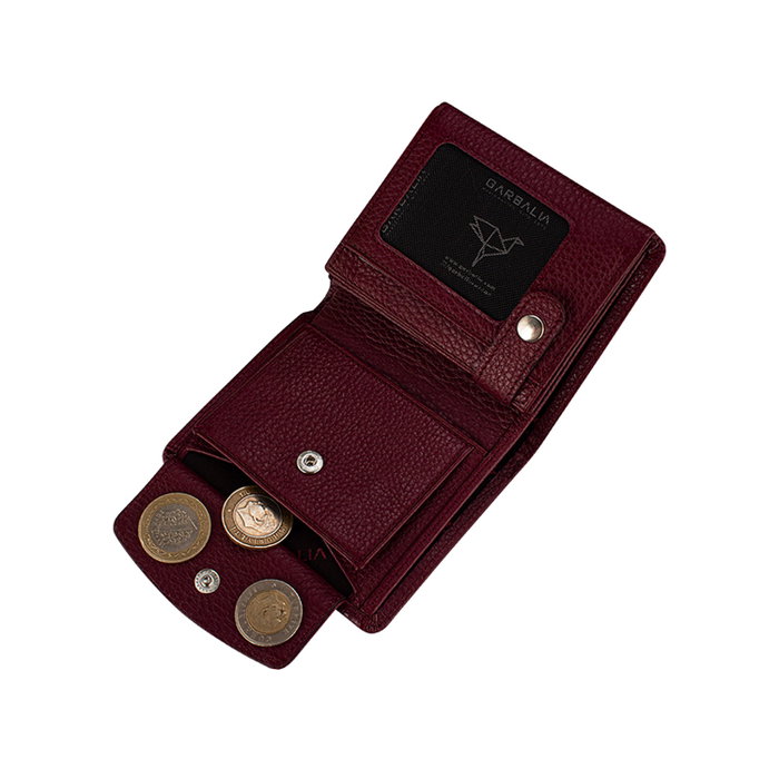 Zoozie Bags Cartera para Hombre Rojo Claret 100% Piel Auténtica Elegante y Funcional