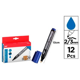 MP Marcador permanente azul Px30, punta redonda 2/3 mm, 12 uds