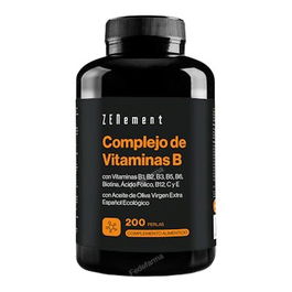 ZENEMENT Complejo Vitamina B con Aceite de Oliva 200 Perlas - Reduce Cansancio, Fatiga, Mejora Función Mental y Sistema Inmune