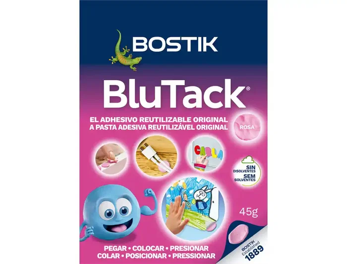 Bostik Blu Tack Rosa - Masilla Adhesiva Moldeable y Reutilizable, Blister de 45 g Bostik Blu Tack Rosa - Masilla Adhesiva Moldeable y Reutilizable, Blister de 45 g