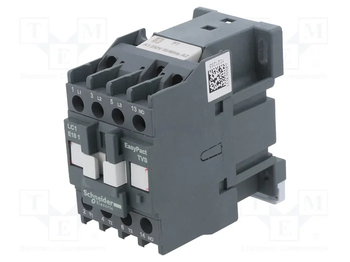SCHNEIDER ELECTRIC LC1E1810P7 Contactor Easy TeSys 18A 230VAC 3-polar SCHNEIDER ELECTRIC LC1E1810P7 Contactor Easy TeSys 18A 230VAC 3-polar