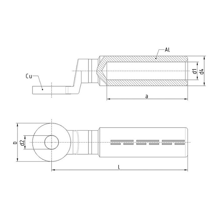 Klauke 369R8 Terminal de 120 mm² M8, 5 unidades Klauke 369R8 Terminal de 120 mm² M8, 5 unidades