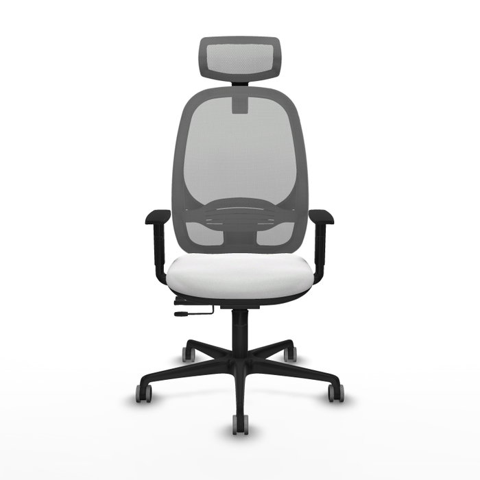 PIQUERAS Y CRESPO Silla de oficina Cilanco con mecanismo Sincro/Traslack, Blanco y Gris