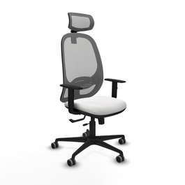 PIQUERAS Y CRESPO Silla de oficina Cilanco con mecanismo Sincro/Traslack, Blanco y Gris