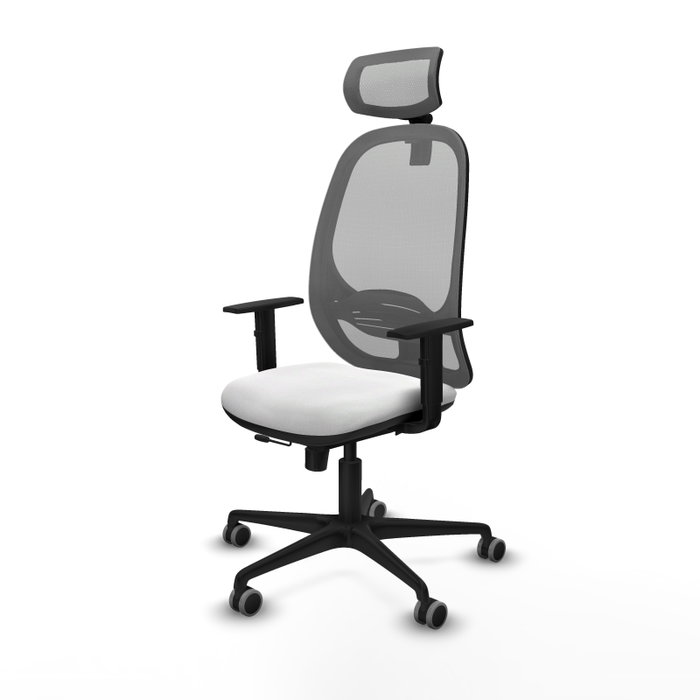 PIQUERAS Y CRESPO Silla de oficina Cilanco con mecanismo Sincro/Traslack, Blanco y Gris