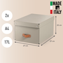 Leitz 61490012 Pack 2 Cajas de Almacenamiento Mediana Cartón Color Beige