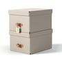 Leitz 61490012 Pack 2 Cajas de Almacenamiento Mediana Cartón Color Beige