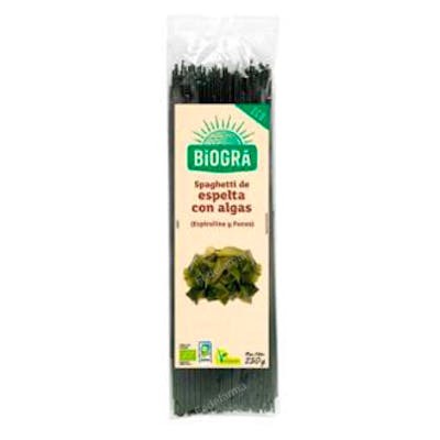 Biogra Espagueti de Espelta con Algas Bio 250g - Pasta Integral con Espirulina y Fucus, Ecológico, Vegano Biogra Espagueti de Espelta con Algas Bio 250g - Pasta Integral con Espirulina y Fucus, Ecológico, Vegano