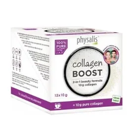 PHYSALIS Collagen Boost 12 Sobres - Colágeno Hidrolizado Tipo I y Nativo Tipo II - Suplemento Alimenticio