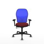 PIQUERAS Y CRESPO Silla de oficina Jorquera Granate/Azul con mecanismo Sincro/Traslack