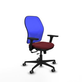 PIQUERAS Y CRESPO Silla de oficina Jorquera Granate/Azul con mecanismo Sincro/Traslack