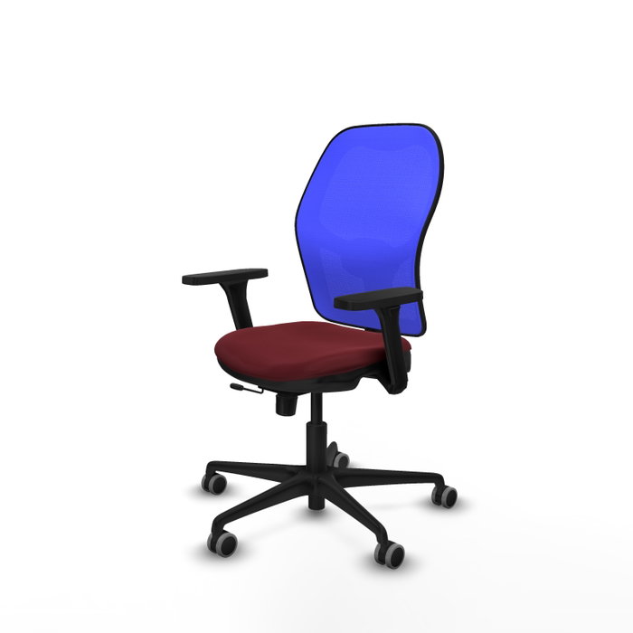 PIQUERAS Y CRESPO Silla de oficina Jorquera Granate/Azul con mecanismo Sincro/Traslack