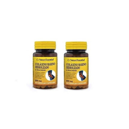 NATURE ESSENTIAL Colágeno Marino Hidrolizado con Magnesio 600mg, 60 cápsulas