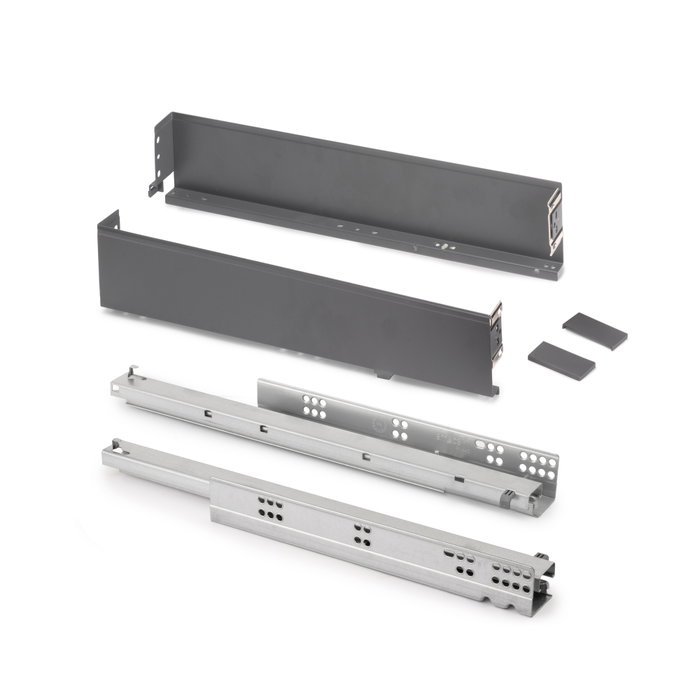 Emuca Cajón exterior Simplex 88 mm de altura, 440 mm de profundidad, Gris antracita Emuca Cajón exterior Simplex 88 mm de altura, 440 mm de profundidad, Gris antracita