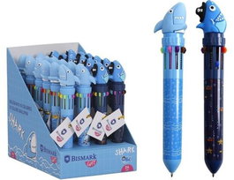 POESSA Set de 24 Bolígrafos Tiburón 10 Colores