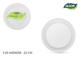 Algon Set 25 Platos Cartón Redondos L/Soja 23 cm (18 Unidades)