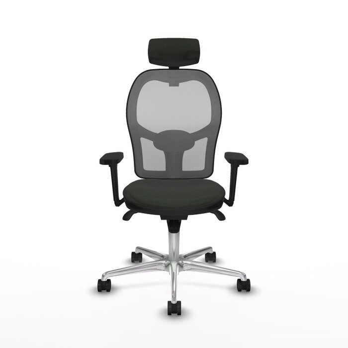 PIQUERAS Y CRESPO Silla de oficina Jorquera con mecanismo Sincro, Tela Negra y Malla Gris PIQUERAS Y CRESPO Silla de oficina Jorquera con mecanismo Sincro, Tela Negra y Malla Gris