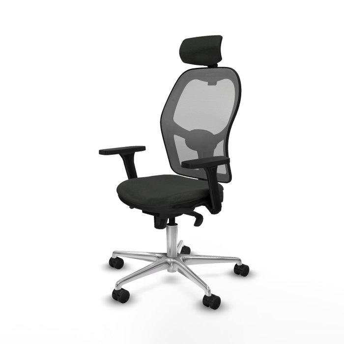 PIQUERAS Y CRESPO Silla de oficina Jorquera con mecanismo Sincro, Tela Negra y Malla Gris PIQUERAS Y CRESPO Silla de oficina Jorquera con mecanismo Sincro, Tela Negra y Malla Gris