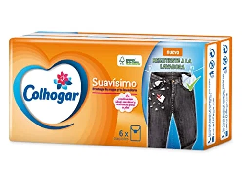Colhogar Pañuelos de papel compacto blanco 2 capas, paquete de 6 Colhogar Pañuelos de papel compacto blanco 2 capas, paquete de 6
