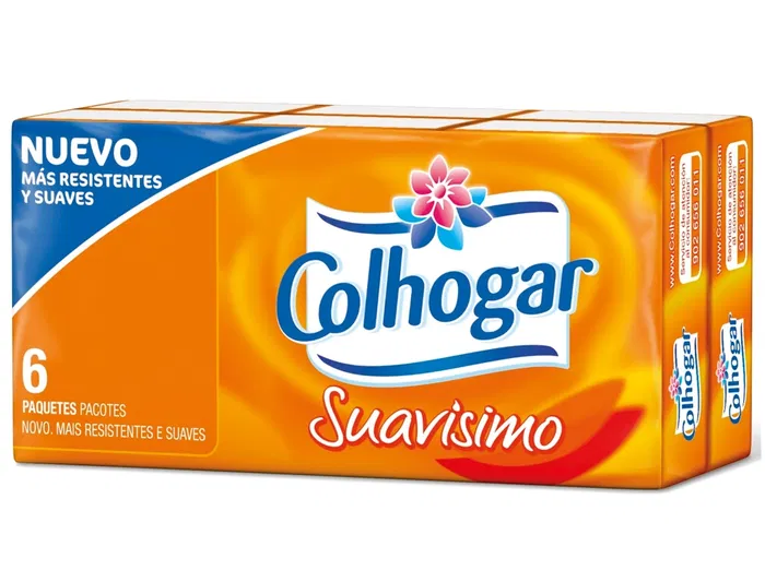 Colhogar Pañuelos de Papel Compacto Blanco 4 Capas Paquete de 6 Pañuelos