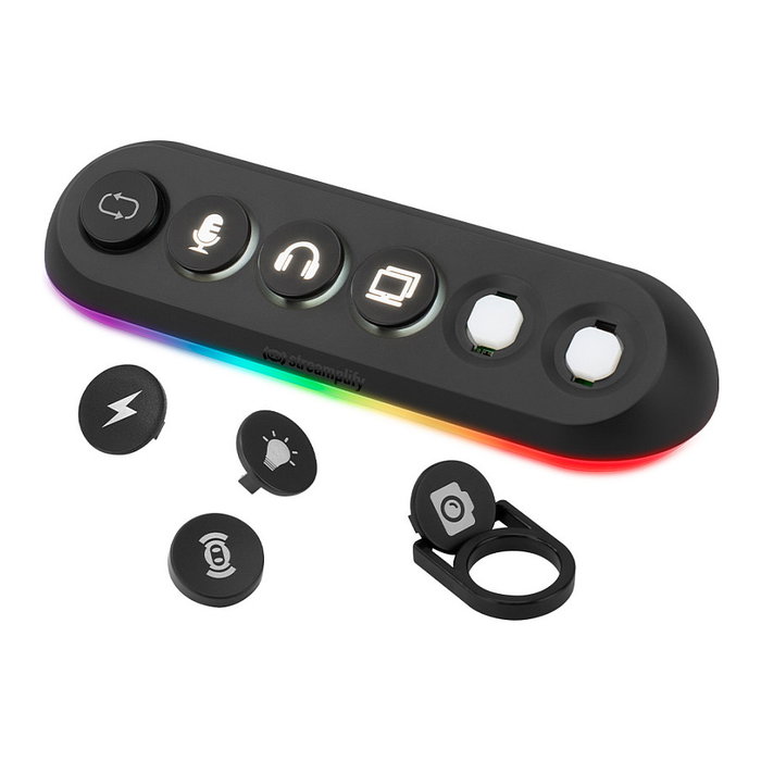 Streamplify HUB DECK 5 con 4x USB 3.0, 1x USB 2.0 y RGB - negro