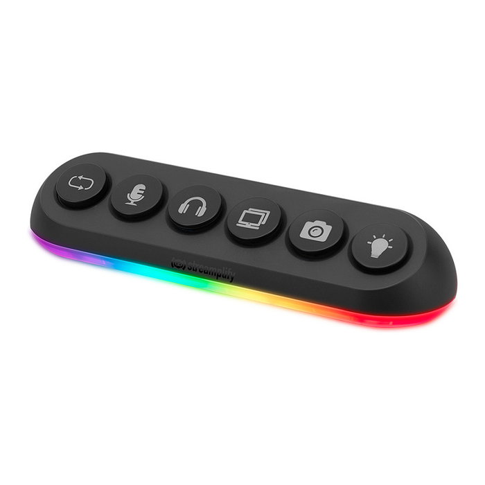 Streamplify HUB DECK 5 con 4x USB 3.0, 1x USB 2.0 y RGB - negro