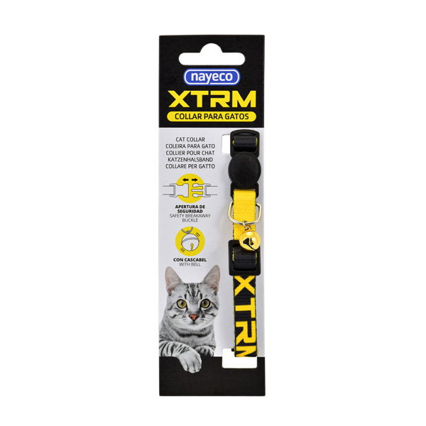 Nayeco Collar Gato X-TRM Neon Flash Negro 10mm x 22-33cm