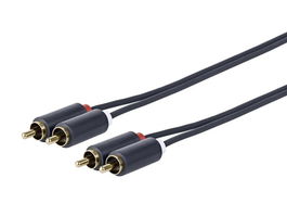 Vivolink Cable de Audio 2xRCA Macho a 2xRCA Macho 25m con Conectores Chapados en Oro y Blindaje de Aluminio