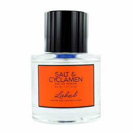 Label Fragancia Salt & Cyclamen 50 mL Notas Marinas, Florales y Cítricas con Almizcle y Vainilla