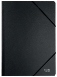 Leitz 39080095 Carpeta de Cartón con Gomas A4 Reciclado Negro 100% Portafirmas Capacidad 250 Hojas Cierre Elástico