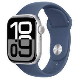Apple Watch Series 10 GPS + Cellular 42mm Plata Aluminio con Correa Deportiva Denim M/L