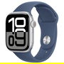 Apple Watch Series 10 GPS + Cellular 42mm Plata Aluminio con Correa Deportiva Denim M/L