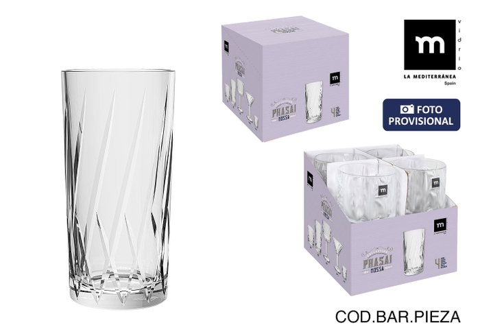 La Mediterranea Vaso Alto Phasai Nossa 460ml ø7.8x16cm (24 Unidades) La Mediterranea Vaso Alto Phasai Nossa 460ml ø7.8x16cm (24 Unidades)