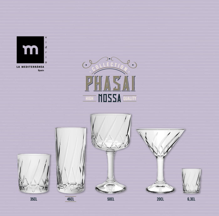 La Mediterranea Vaso Alto Phasai Nossa 460ml ø7.8x16cm (24 Unidades) La Mediterranea Vaso Alto Phasai Nossa 460ml ø7.8x16cm (24 Unidades)