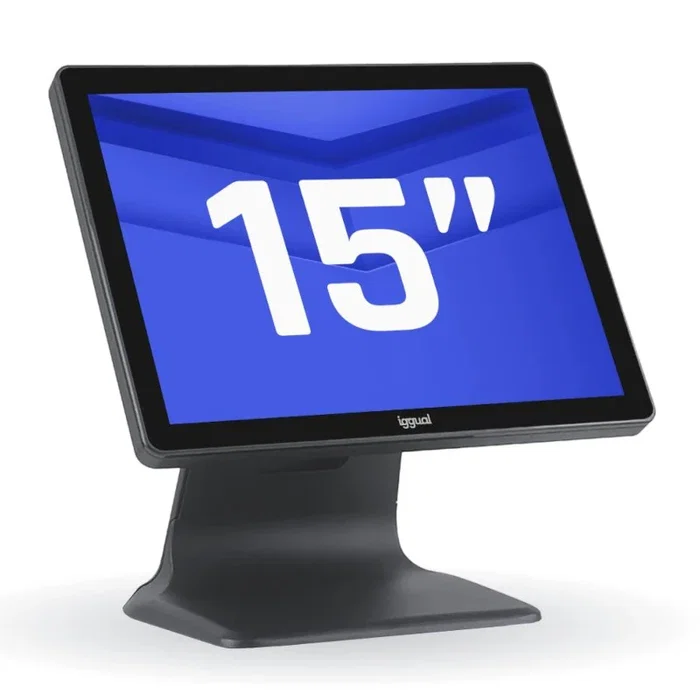 Iggual TPV Terminal Punto Venta All-in-One AIO 15" Pantalla Táctil Intel N100 4GB RAM 128GB SSD 6xUSB HDMI VGA Gigabit Ethernet Wi-Fi