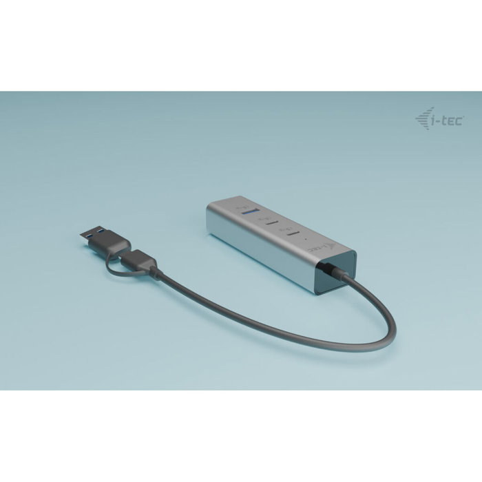 I-Tec Hub USB 4 en 1 Metal Plata con 2x USB-C y 2x USB-A (85W PD) I-Tec Hub USB 4 en 1 Metal Plata con 2x USB-C y 2x USB-A (85W PD)