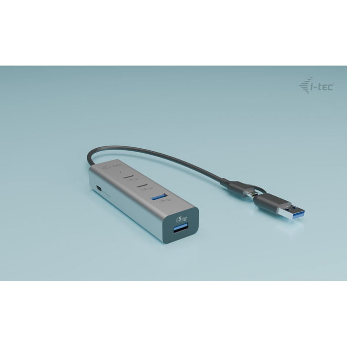 I-Tec Hub USB 4 en 1 Metal Plata con 2x USB-C y 2x USB-A (85W PD) I-Tec Hub USB 4 en 1 Metal Plata con 2x USB-C y 2x USB-A (85W PD)