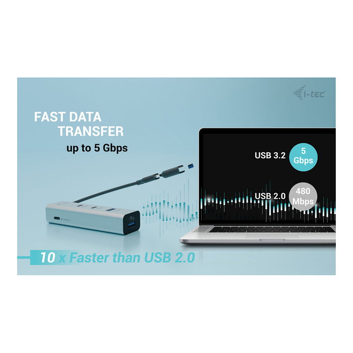 I-Tec Hub USB 4 en 1 Metal Plata con 2x USB-C y 2x USB-A (85W PD) I-Tec Hub USB 4 en 1 Metal Plata con 2x USB-C y 2x USB-A (85W PD)