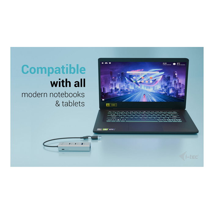 I-Tec Hub USB 4 en 1 Metal Plata con 2x USB-C y 2x USB-A (85W PD) I-Tec Hub USB 4 en 1 Metal Plata con 2x USB-C y 2x USB-A (85W PD)