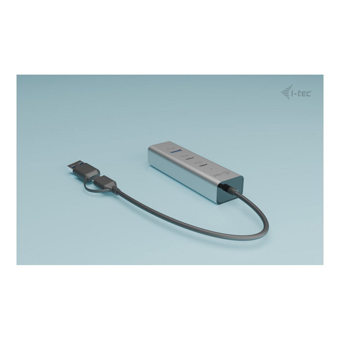 I-Tec Hub USB 4 en 1 Metal Plata con 2x USB-C y 2x USB-A (85W PD) I-Tec Hub USB 4 en 1 Metal Plata con 2x USB-C y 2x USB-A (85W PD)