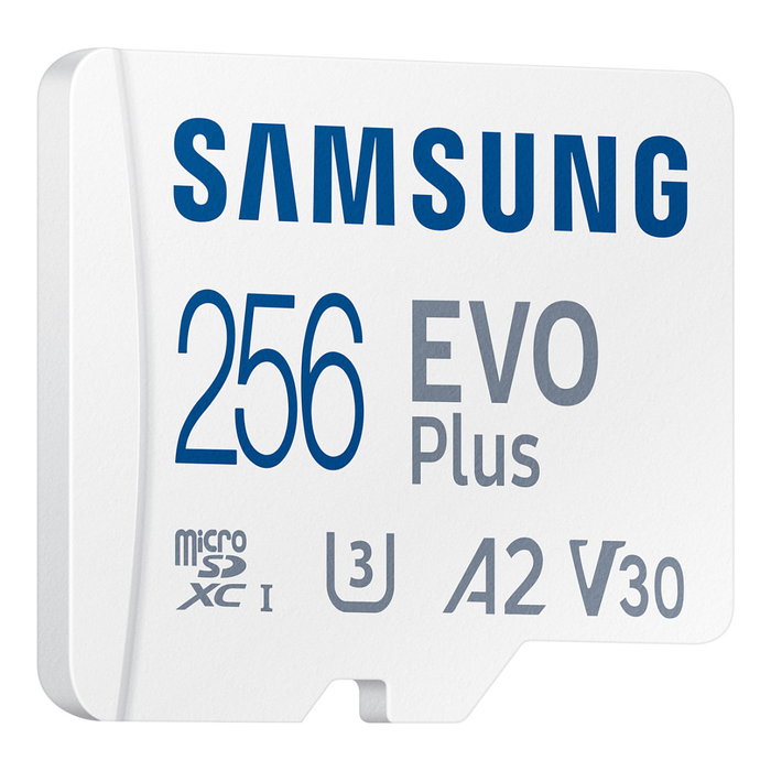 Samsung EVO Plus MicroSDXC Tarjeta de Memoria 256GB MB-MC256S UHS-I U3 V30 A2 160MB/s con Adaptador SD