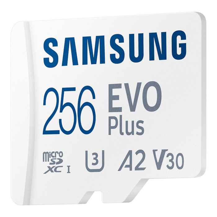 Samsung EVO Plus MicroSDXC Tarjeta de Memoria 256GB MB-MC256S UHS-I U3 V30 A2 160MB/s con Adaptador SD