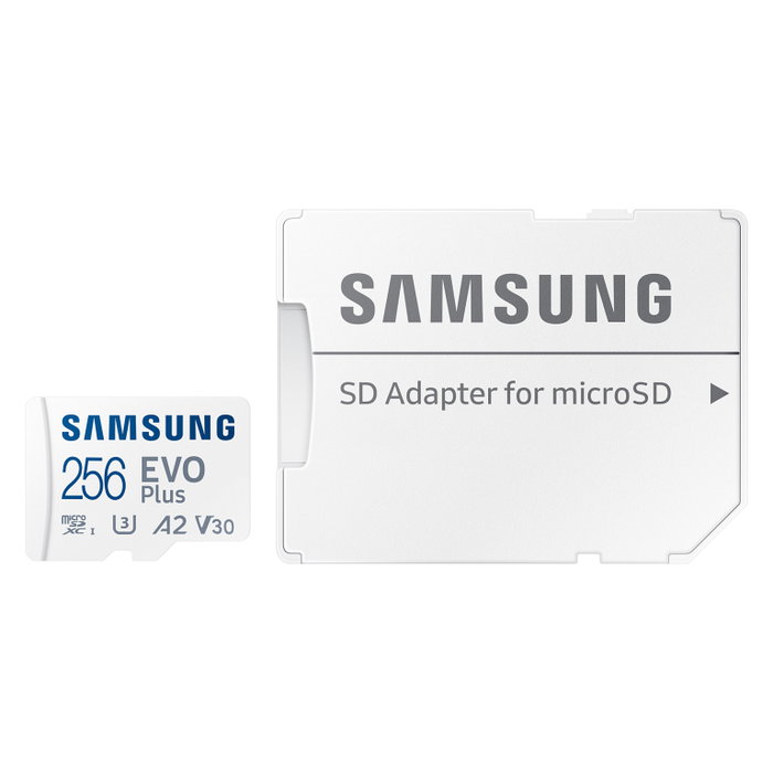 Samsung EVO Plus MicroSDXC Tarjeta de Memoria 256GB MB-MC256S UHS-I U3 V30 A2 160MB/s con Adaptador SD