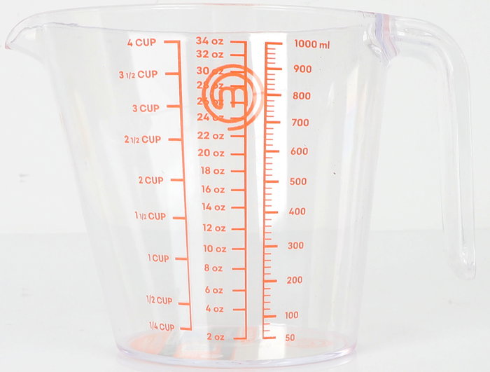 Masterchef Jarra Medidora con Mango 1 L - 11,5 x 19,5 x 13,3 cm (24 Unidades)