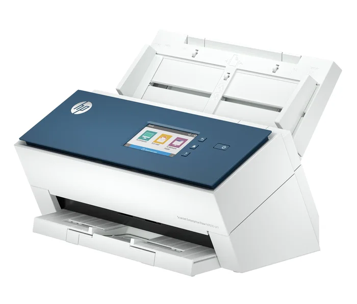 HP ScanJet Enterprise Flow N9000 sn1 Escáner de Documentos con ADF 100 Hojas, A3, Escaneo Duplex 80 ppm/160 ipm, 600 DPI, Color, Pantalla Táctil 4.3", Ethernet, Azul y Blanco