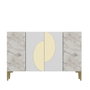 Hanah Home Consola KM120 Mármol Blanco y Éfeso Dorado Ancho 120 cm