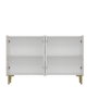 Hanah Home Consola KM120 Mármol Blanco y Éfeso Dorado Ancho 120 cm